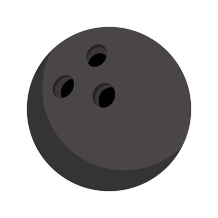 Illustration of a black bowling ball on a white background.のイラスト素材