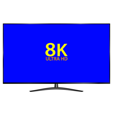 High-definition TV on white backgroundのイラスト素材