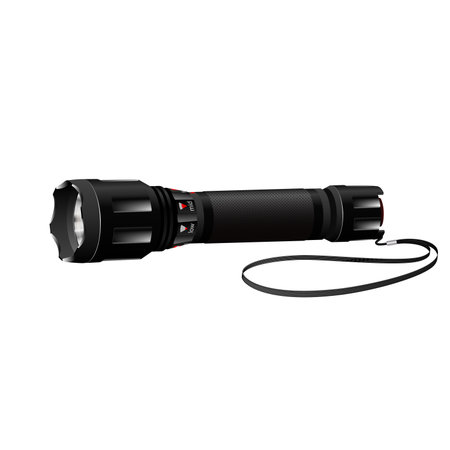 Flashlight with different modes of operation with a cord.のイラスト素材