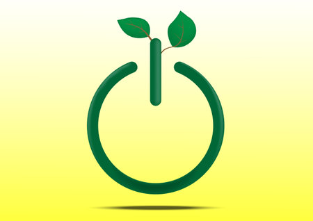 Save power for save our world, Eco power buttonのイラスト素材