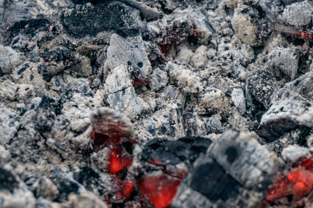 burnt charcoal background. outdoor recreation concept. soft focus