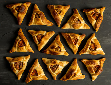 Traditional Homemade Eastern Fatayers. Empanadas Arabesの写真素材
