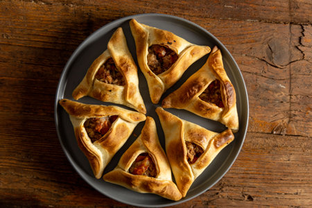 Traditional Homemade Eastern Fatayers. Empanadas Arabesの写真素材