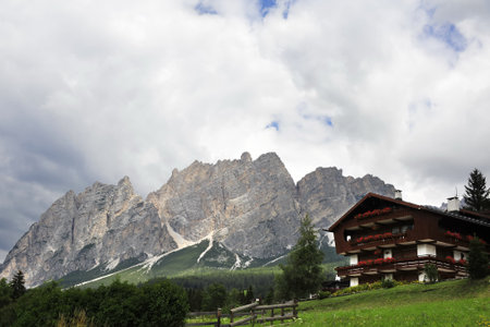 Farm in Italian Dolomites near Cortina.のeditorial素材
