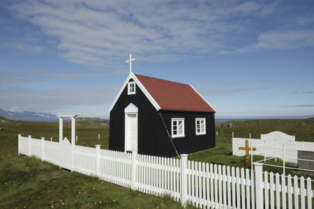 Papey island wooden church, Icelandの写真素材
