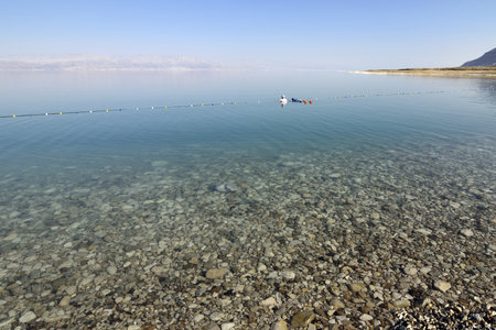 Calm evening on Dead sea coast, Israel.の写真素材