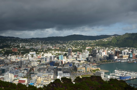 Aerial view of Wellington capital city, New Zealand.の写真素材