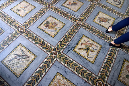 Floor decorations of Visitation Church in Ein Kerem near Jerusalem, Israelのeditorial素材