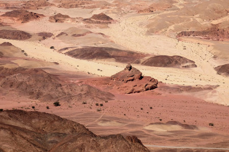 Scenic mountain landscape in Timna National park, Israel.の写真素材