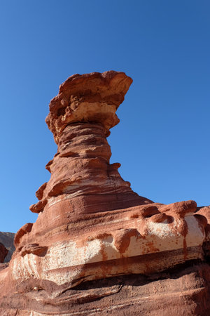 Red sandstone mushroom, Eilat Mountains in Israel.の写真素材