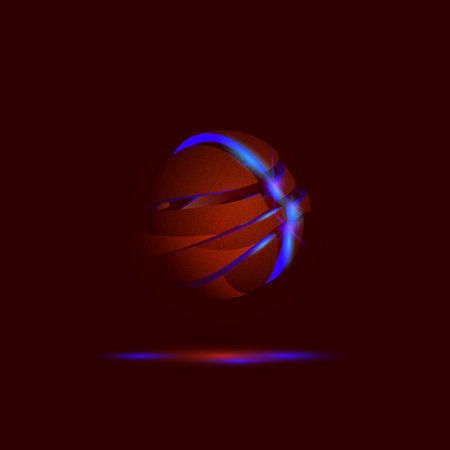 Falling apart 3D basketball ballのイラスト素材