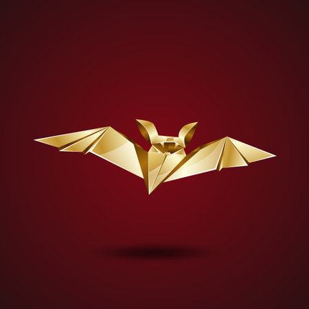 gold origami batのイラスト素材