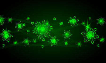 Christmas Background. Green neon snowのイラスト素材