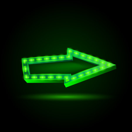 Neon arrow. 3D banner.のイラスト素材