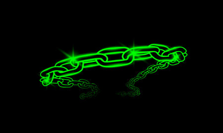 neon illuminated chainのイラスト素材