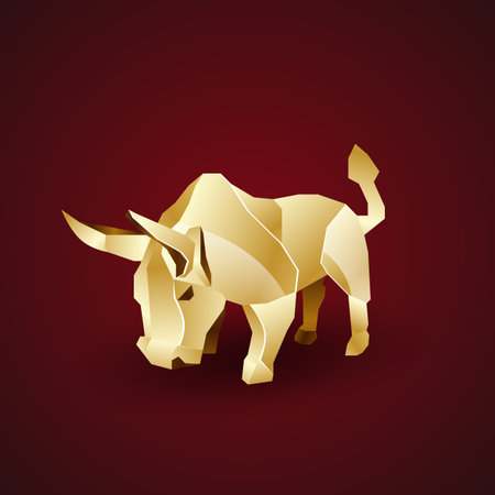 vector golden origami bullのイラスト素材