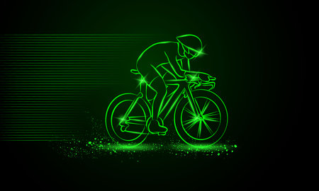 Cycling race. Vector neon illustration.のイラスト素材