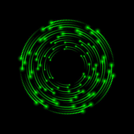 Rotating neon lights. Abstract vector background.のイラスト素材