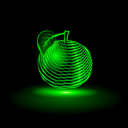 neon green appleのイラスト素材