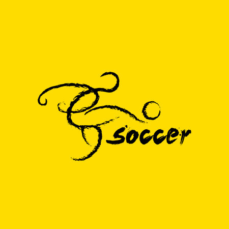 Abstract soccer player. Vector sports logo.のイラスト素材