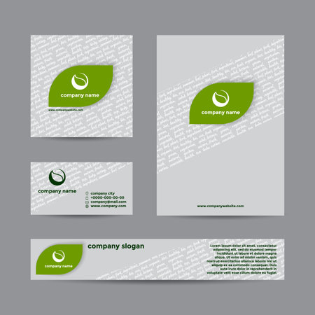 Abstract gray eco natural background. Vector branding set of banners and business card.のイラスト素材