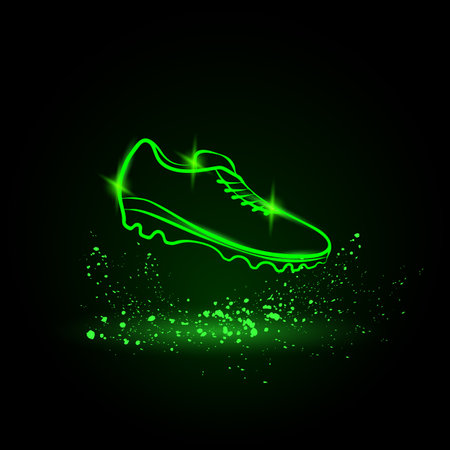 Neon soccer shoes illustration.のイラスト素材