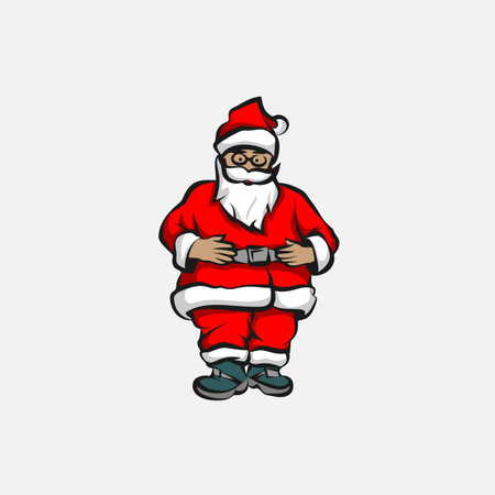 Santa Claus character in full growth on a white background.のイラスト素材