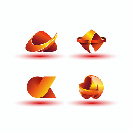 A letter symbol. Abstract logo template. 3D logos set for business cards and corporate identity.のイラスト素材