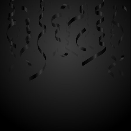 Black ribbon on a black illustration.のイラスト素材