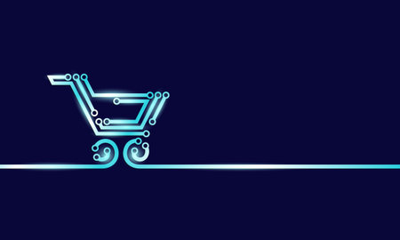 Electric board circuit shopping trolley.のイラスト素材