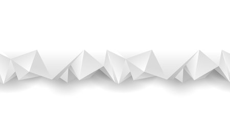 White polygonal seamless divider for banner, site, lending page.のイラスト素材