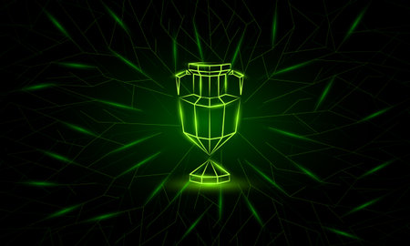 Vector neon Low Poly Euro Cup Banner.のイラスト素材