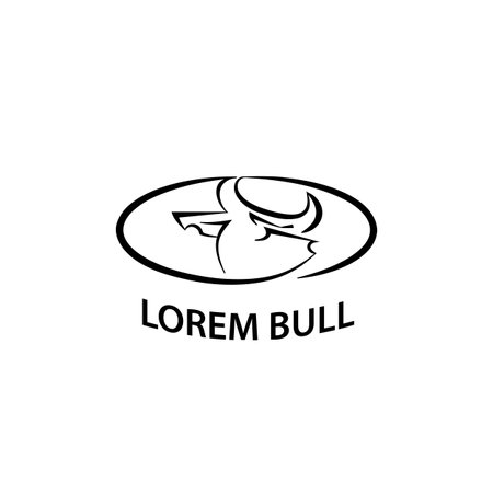 Metallic bull head symbol on black background.のイラスト素材