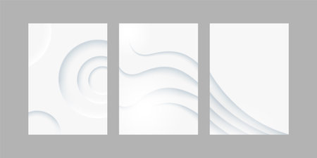 Abstract light theme backgrounds set in neomorphism style. 3D backgrounds for poster, folder, backdrop and bannersのイラスト素材