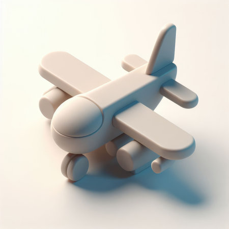 Fighter Jet with Missiles. 3D minimalist cute illustration on a light background.の素材