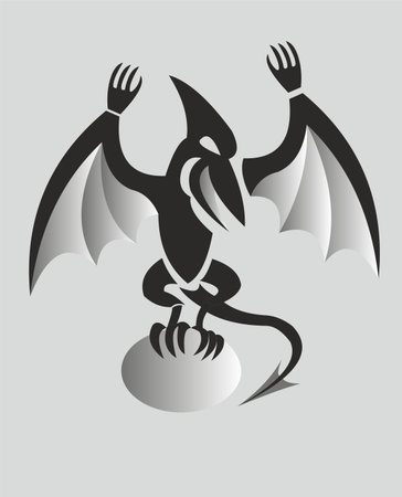 emblem dinosaur pterodactylのイラスト素材