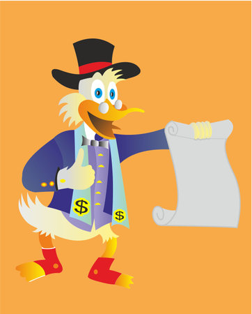 Financially successful duckのイラスト素材