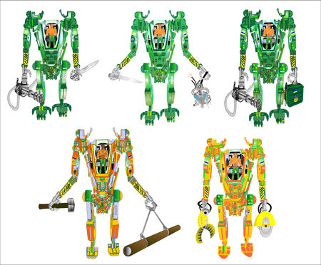 Skeleton avatar for human for army and industryのイラスト素材
