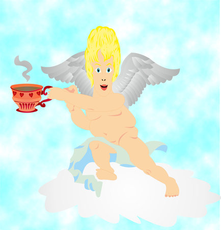 Illustration of an advertising cup with a hot drink No. 12の写真素材