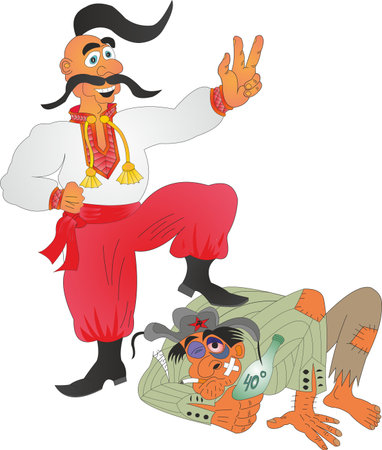 Caricature Ukraine wins the gray pastのイラスト素材