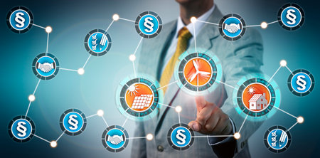 Utility executive activating solar PV and wind power generation in a network of environmental...