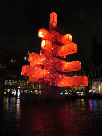 Christmas tree in Brusselsのeditorial素材