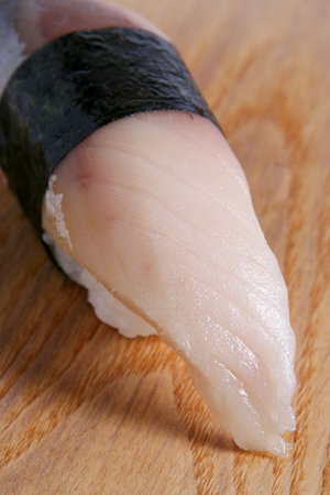 Japanese food sushi mackerel fish detail viewの写真素材