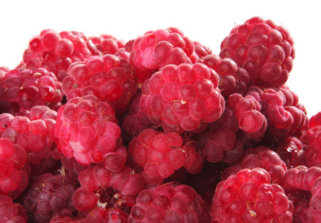 Fresh raw raspberrie background closeup view