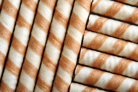 Brown white cookie detail detail with patternの写真素材