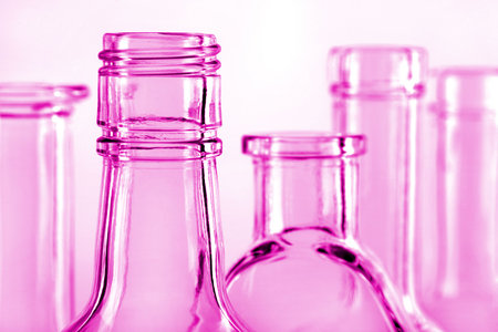 Abstract glass bottle toned in pinkの写真素材