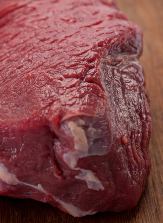 Beef raw red meat closeup viewの写真素材