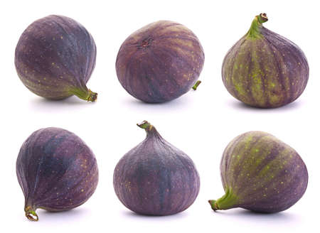 Fig fresh fruit set closeup isolated on white background