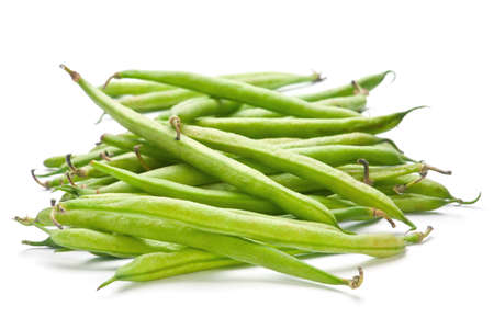 French green bean vegetable isolated on whiteの写真素材