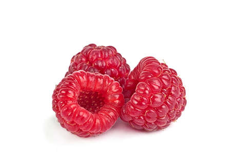 Raspberry ripe fruit isolated on white background